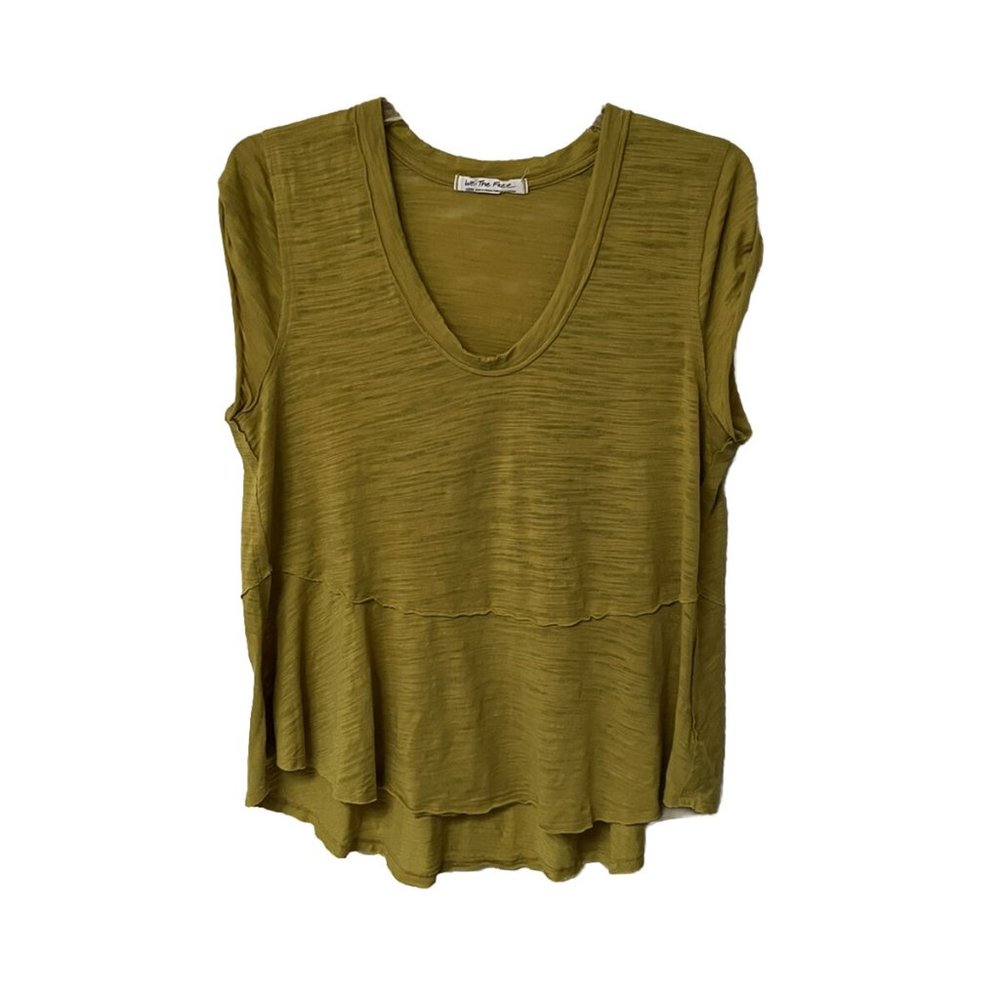We the Free People Mustard Yellow Short Sleeve Top Shirt